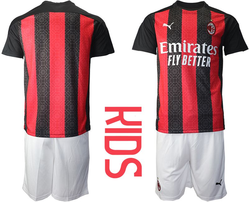 Youth 2020-2021 club AC milan home red Soccer Jerseys->customized soccer jersey->Custom Jersey